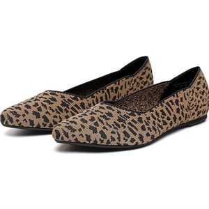 Breifola Women's Memory Foam Pointed Toe Ballet Flats Leopard Animal Print Sz 11
